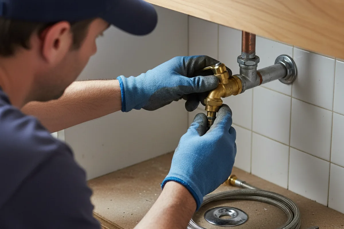 Shutoff valve and fitting work during Burst Pipe Repair in Maple Plain